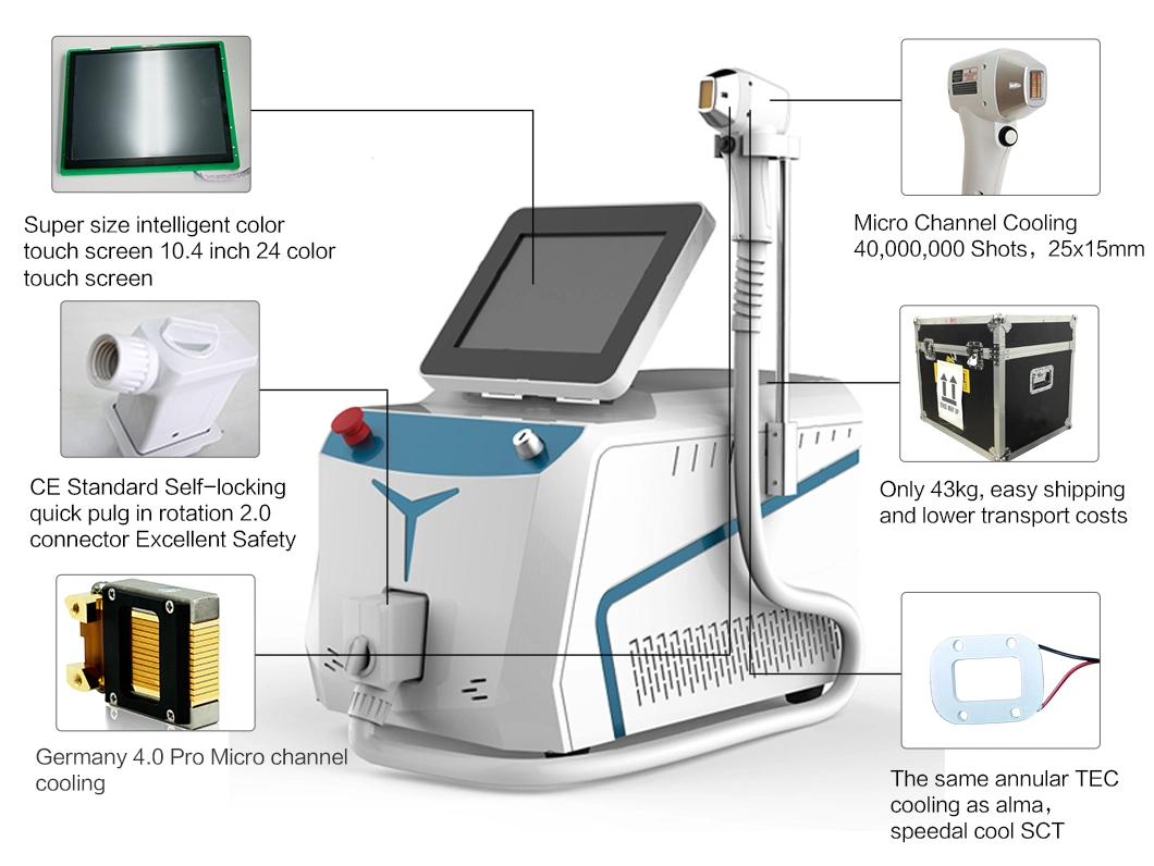 Oriental Laser Latest 755nm 808nm 1064nm Diode Laser Permanent Painless Hair Removal Beauty Machine