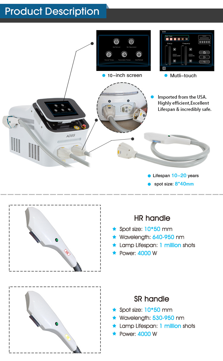 Portable and Cheapest Beauty Device IPL Shr Laser