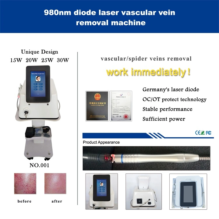 2019 Professional Capillary Removal Machine 980nm Diode Laser Vascular Removal Spider Veins Removal Device