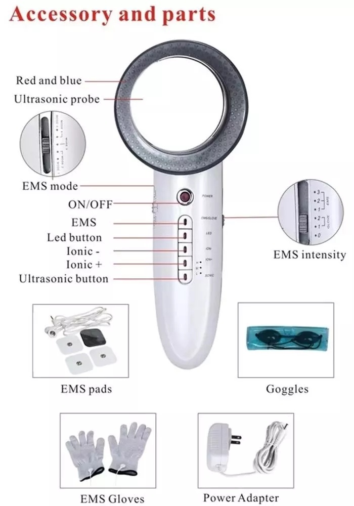 Ultrasonic Infrared EMS LED Facial Body Beauty Slimming Machine