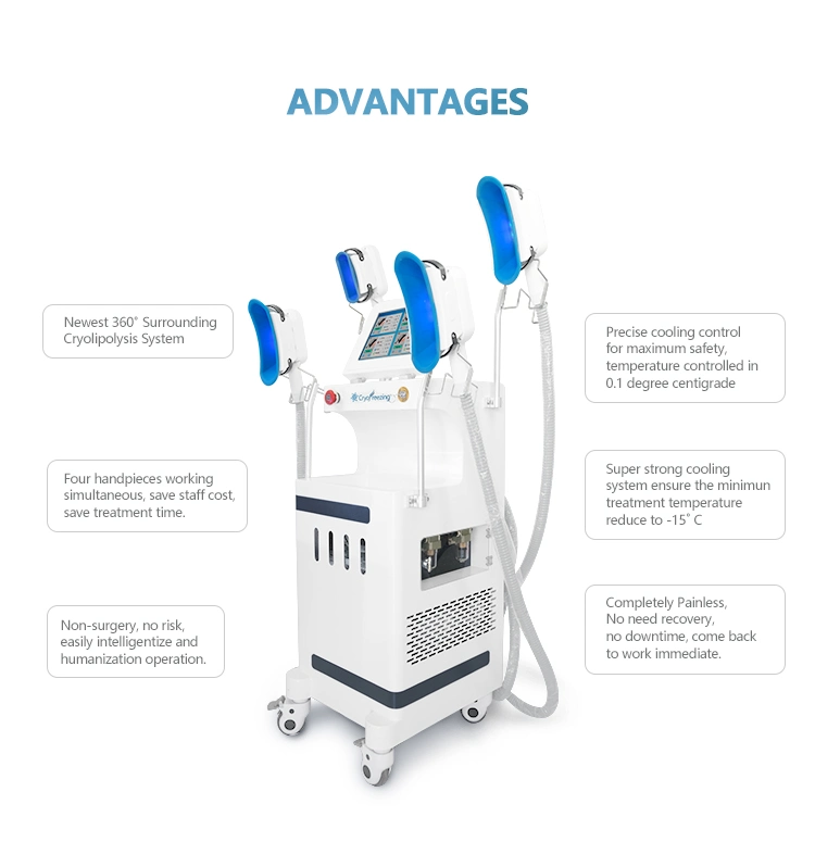 Cryolipolysis Cool Body Shaping Slimming Fat Freezing Machine 4 Handles Cryolipolysis