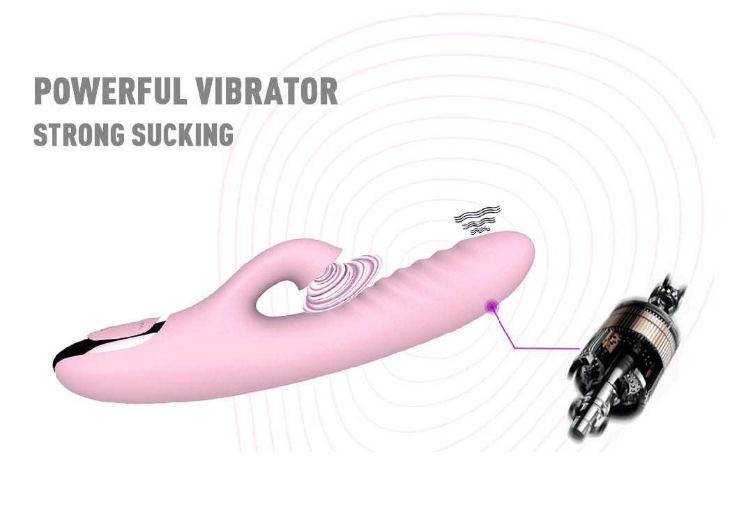 Sucking & Vibrating 2 In1 Adult Sex Product Masturbation Double Head Sex Toys for Girls