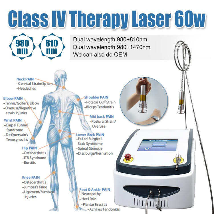 Diode Laser 810nm 980nm 1064nm 1470nm Physical Therapy Machine