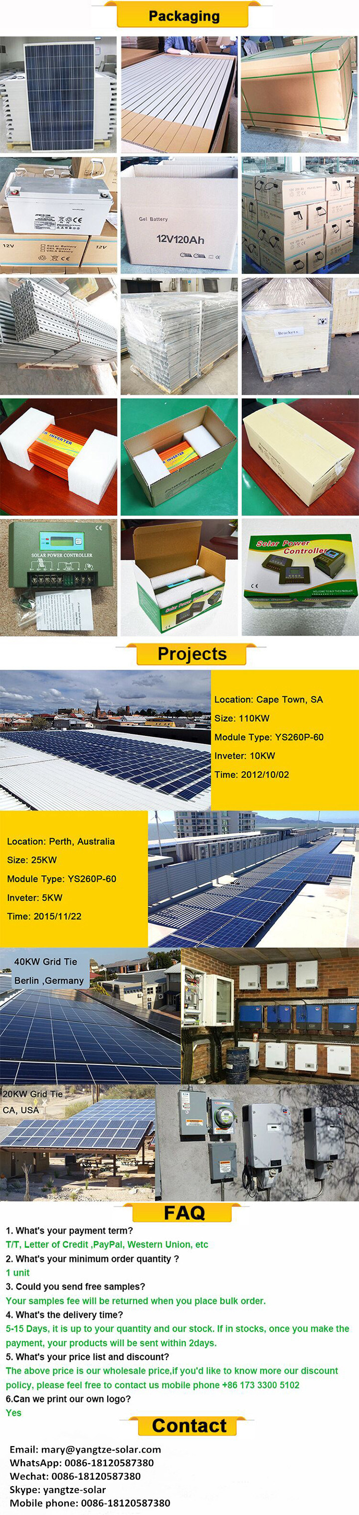 Yangtze Mini Design 1kw Solar Power System for Home Use