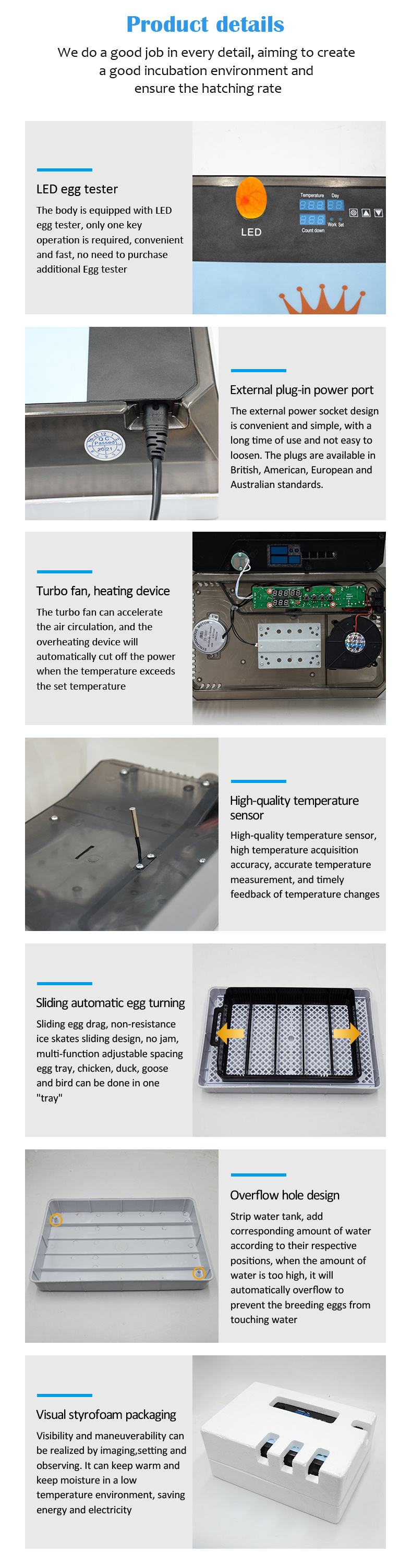 New Design Multi-Function Automatic 15 Chicken Mini Egg Incubator