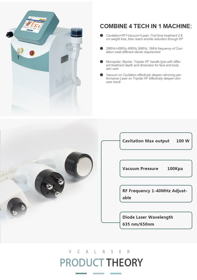 Cavitation Tripolar RF Laser Slimming 4 in 1 Beauty Equipment