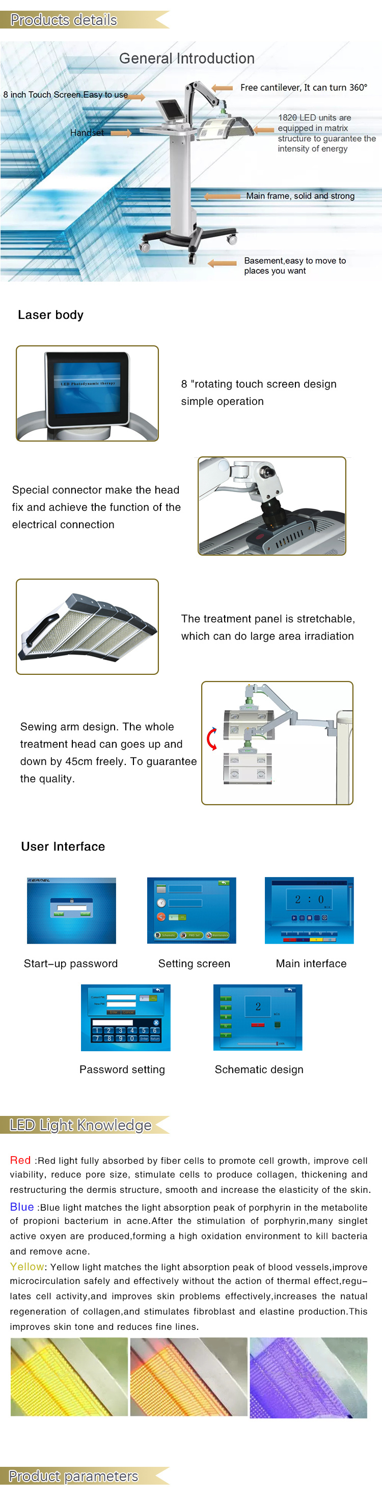 Beauty Equipment Multifunction LED Light Therapy Machine From Sincoheren