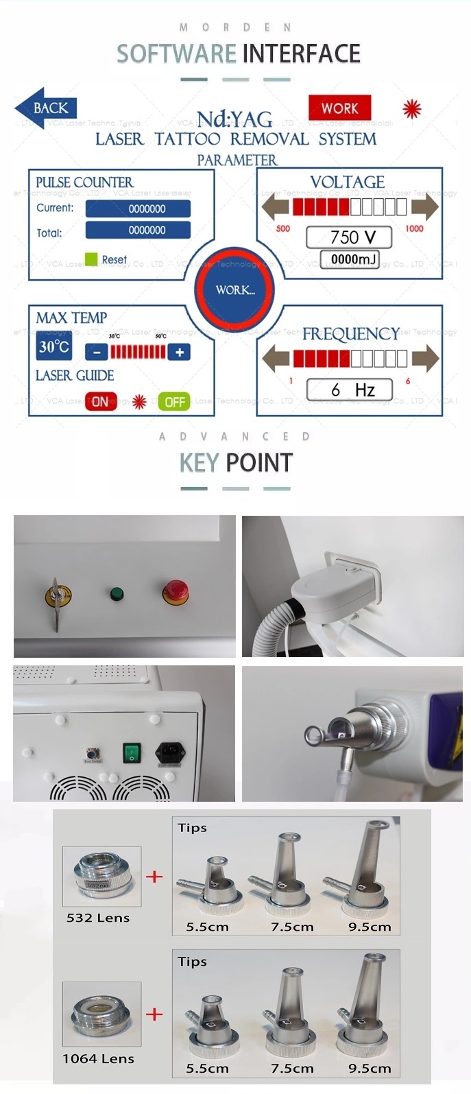 Multi-Function Beauty Equipment Q Switched ND YAG Laser Tattoo Removal