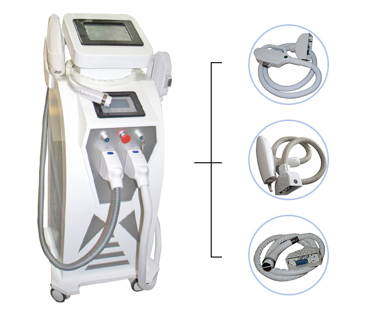 E Light+Bipolar RF+ND YAG Laser Multifunction Opt Shr IPL Hair Removal Machine