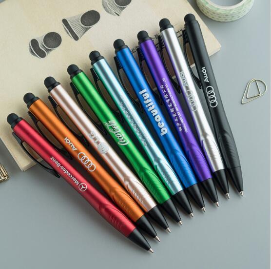 Laser Logo Printed Multi-Functional LED Light Ballpoint Pen / Stylus Touch Pen