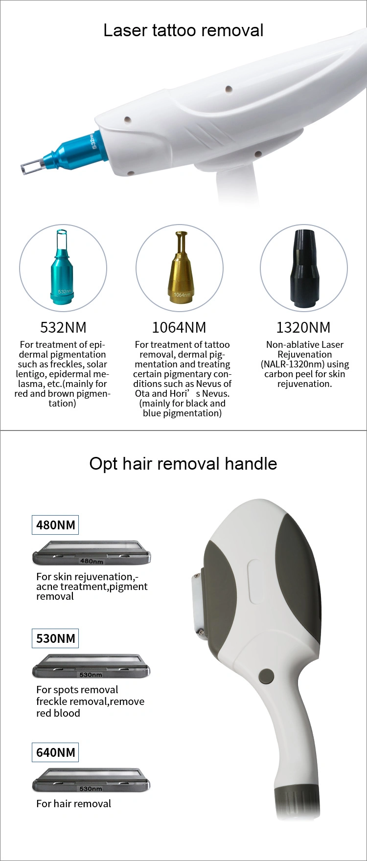 Multifunctional Portable IPL Shr Hair Removal ND YAG Laser E-Light Machine