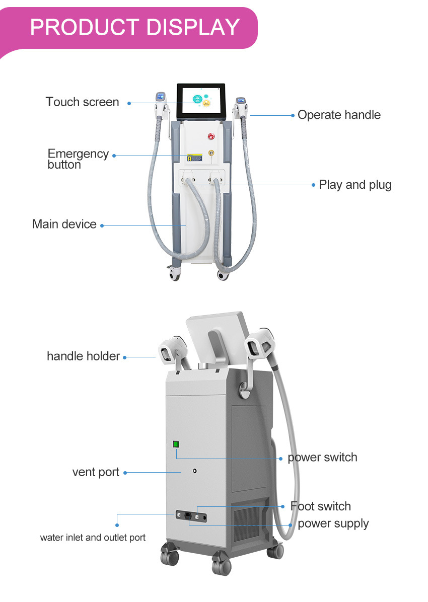 New Model Diode Laser Hair Remove Skin Rejuvenation 808nm Machine Two Handles for Beauty Clinic