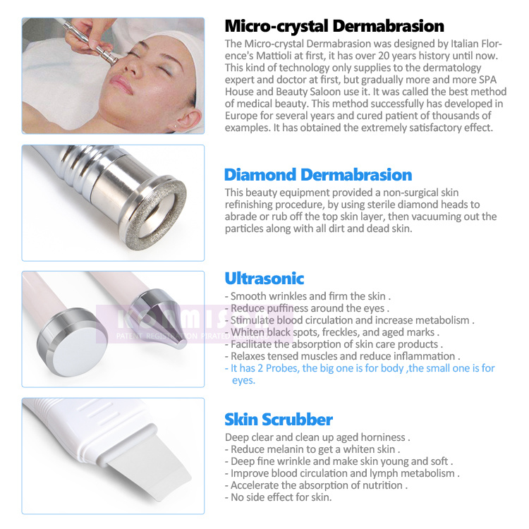 Multifunction Face Care Ultrasound Skin Scrubber Microdermabrasion Machine