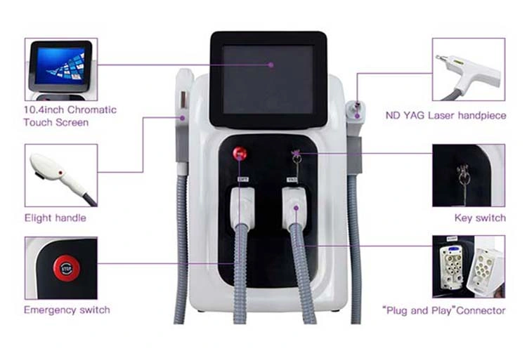 E-Light IPL Opt Shr ND YAG Laser Tattoo Removal Hair Removal Machine