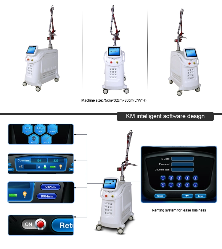 Picosecond ND YAG Laser for Green Red Tattoo Removal