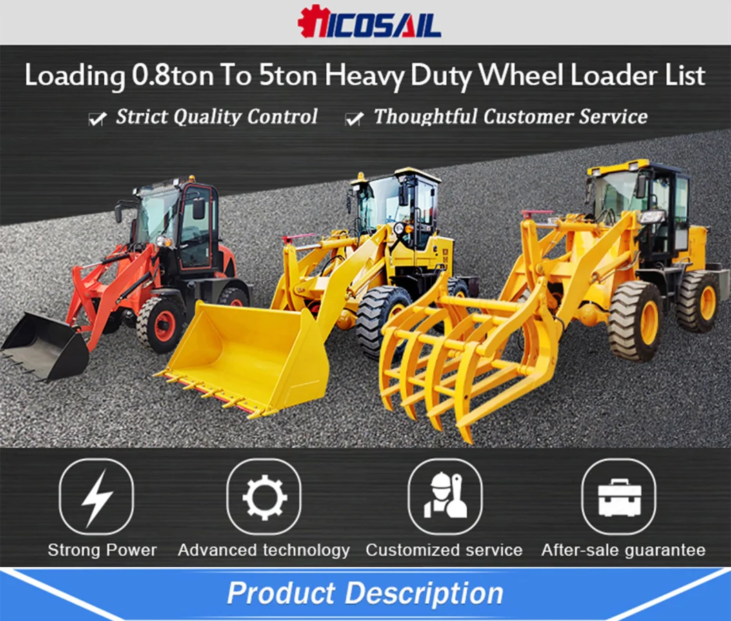 Multifunction Compact 5t Mini Wheel Loader with 4 In1 Bucket for Farm