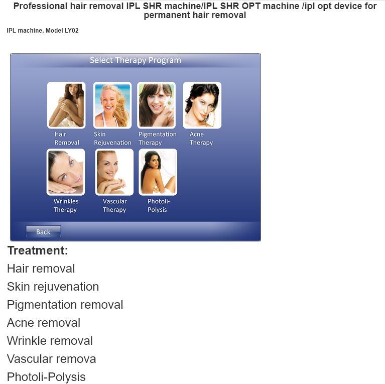 Professional IPL Shr Opt Tattoo Hair Removal Beauty Equipment