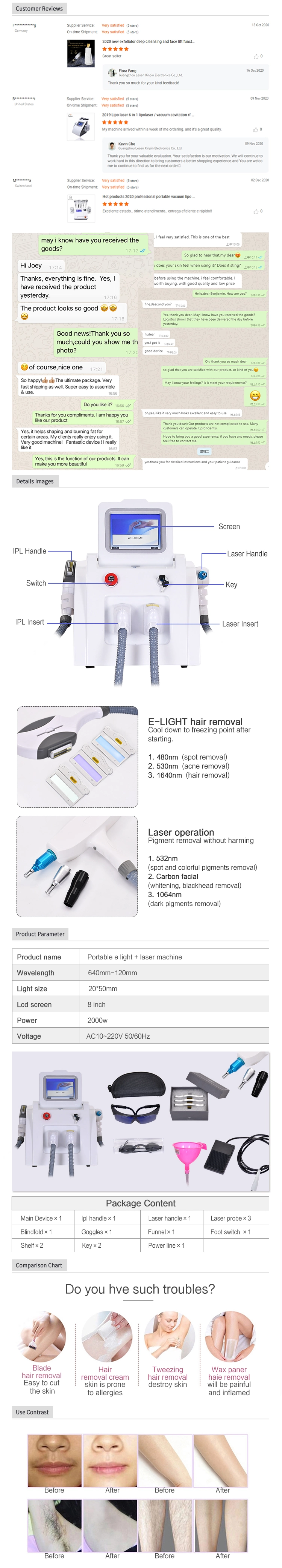 Hottest Portable Elight IPL Opt Laser Tattoo Removal/IPL Hair Removal Machine