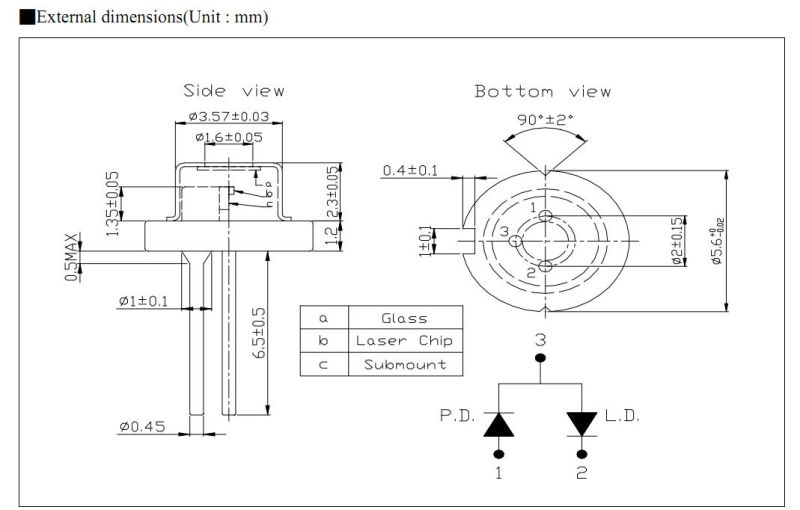 Red Diode Laser 650nm 10MW To56 Laser Diode for Laser Level