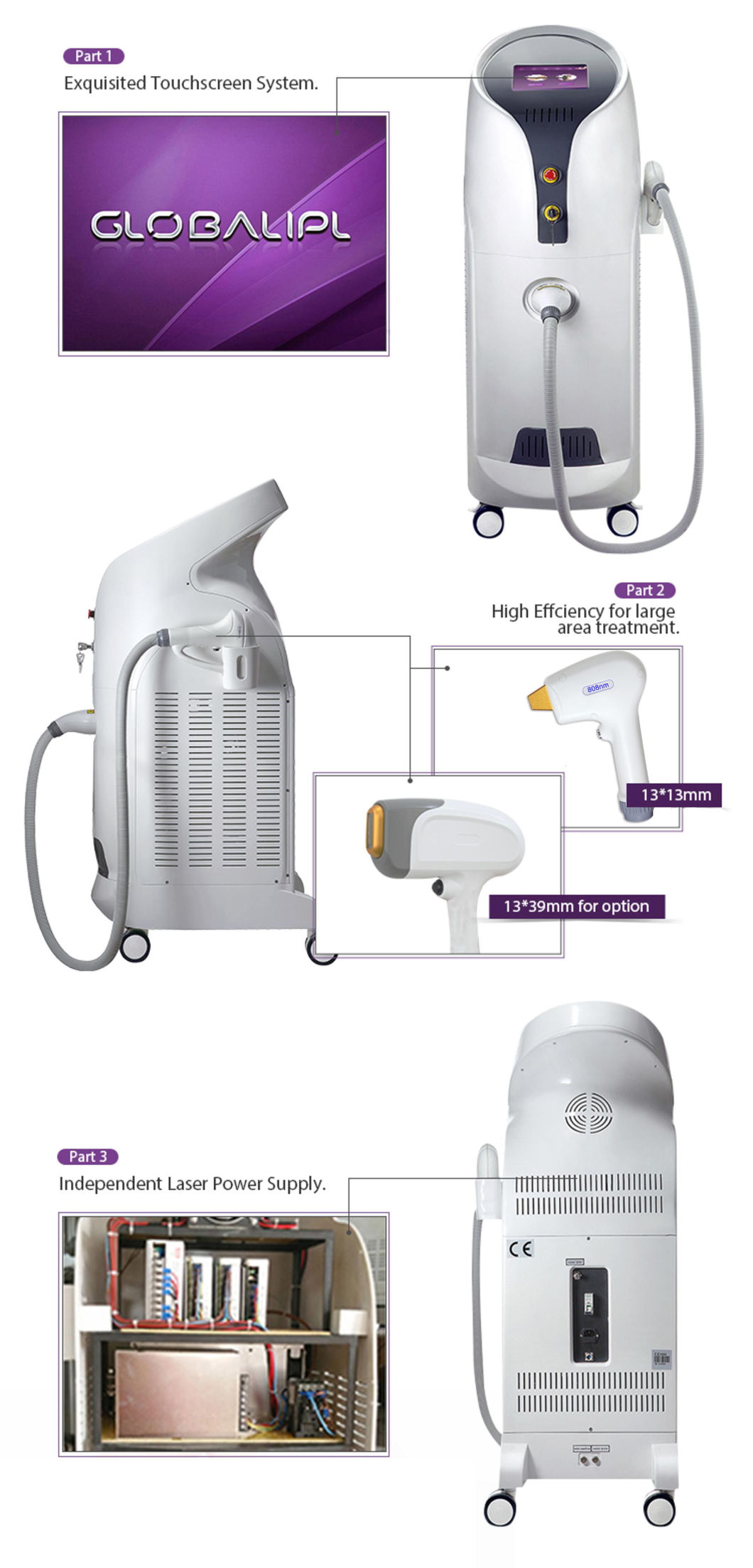 Big Spot Diode Laser Hair Removal Machine & Spare Parts