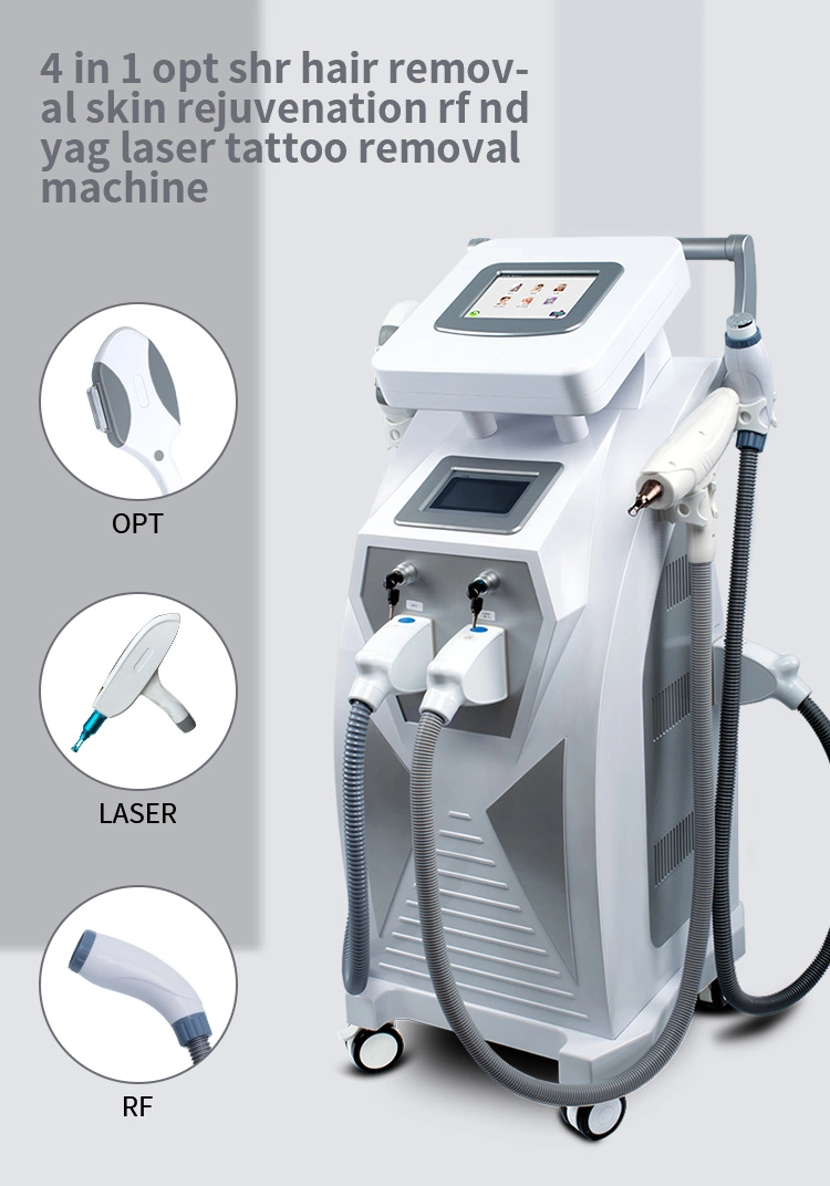 4 in 1 Opt Shr RF ND YAG Laser Hair Removal Tattoo Removal Beauty Machine
