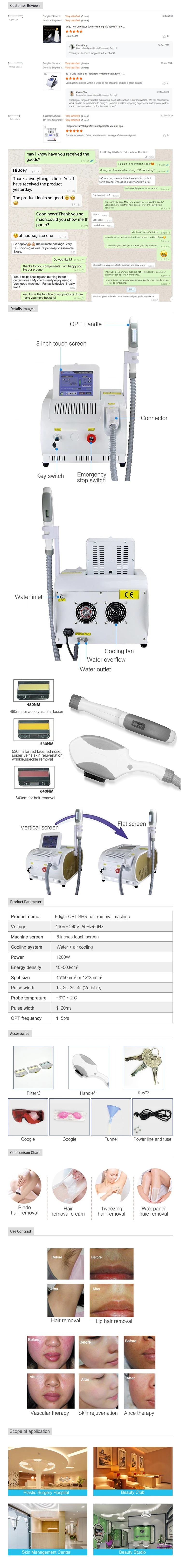 Portable IPL Opt Shr Permanent Hair Removal Painless Shr Hair Removal Machine