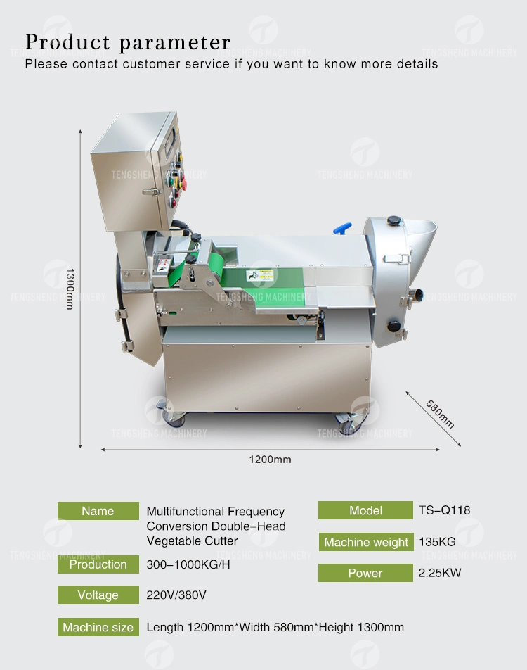 Electric Multifunction Cabbage Cutter Commercial Stainless Steel Double-End Cutting Machine (TS-Q118)