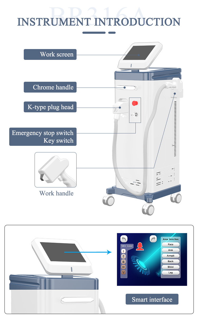 808nm Diode Laser Hair Removal Germany laser Epilasyon Depilacion Machine