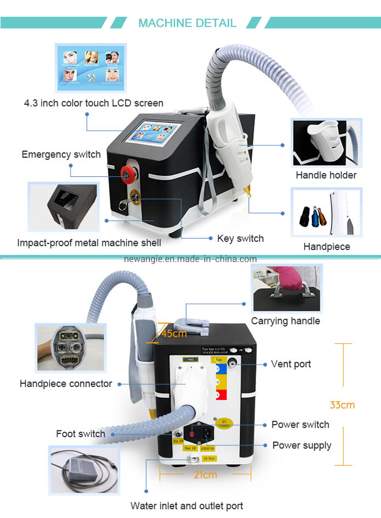 1064nm 532nm 1320nm Tattoo Removal Long Pulse ND YAG Laser