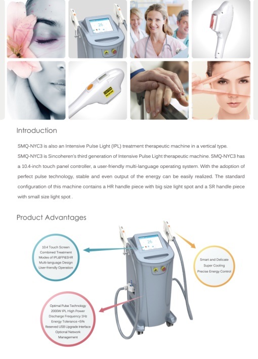 Permanent Hair Removal IPL Machine Shr Laser Device with Ce Approved