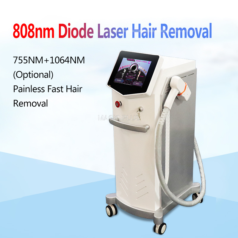3 Wavelength 808nm and 1064nm 755nm Hair Removal Dark Skin Laser Epilation Machine