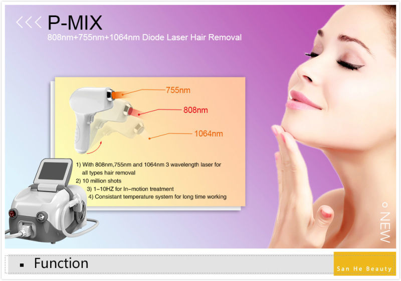 3 Wavelength 755 808 1064 Diode Laser Hair Removal Machine