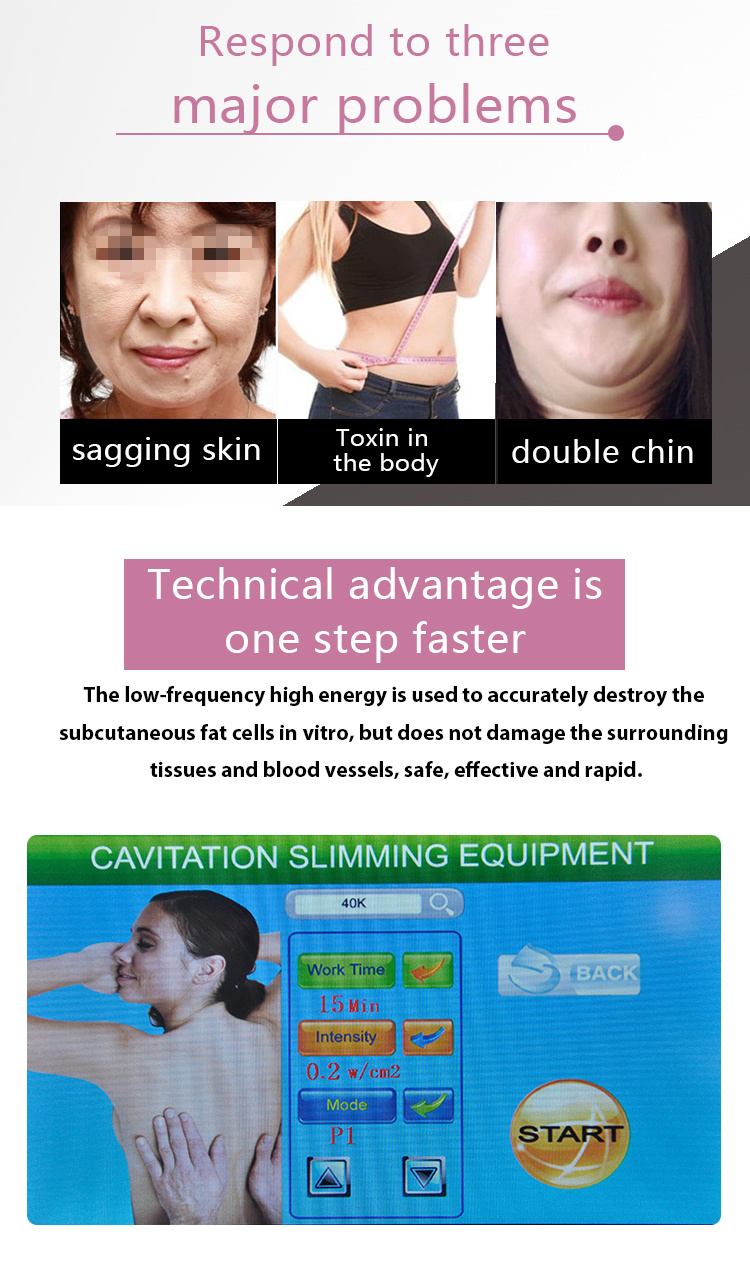 8 Handles RF Cavitation Vacuum Ultrasonic Weight Loss Beauty Machine for Body Slimming