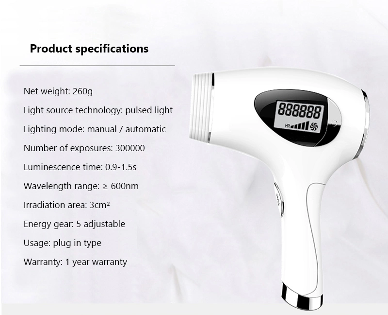 Portable Laser Permanent Removal and Skin Rejuvenation IPL Hair Removal Device