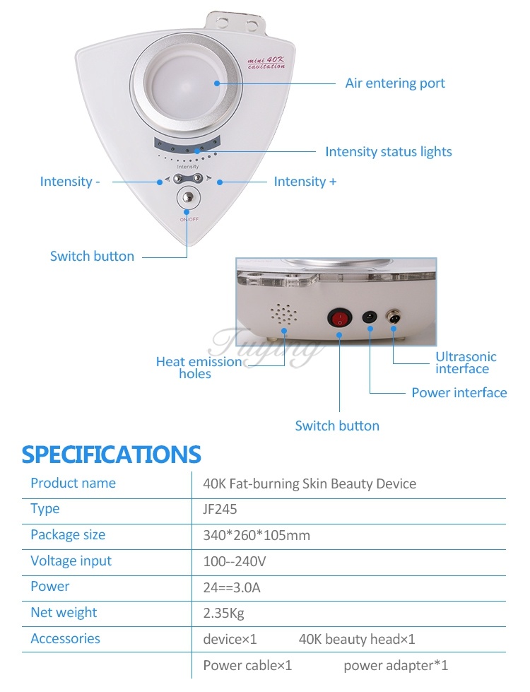 Mini 40kHz Portable Cavitation Slimming Machine Ultrasonic Cavitation Machine