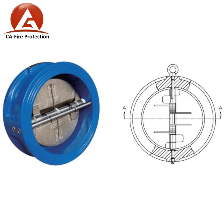 Dn100 Pn16 Flat Flapper Vertical Clapper Flange Cast Iron Wafer Type Butterfly Check Valve Swing