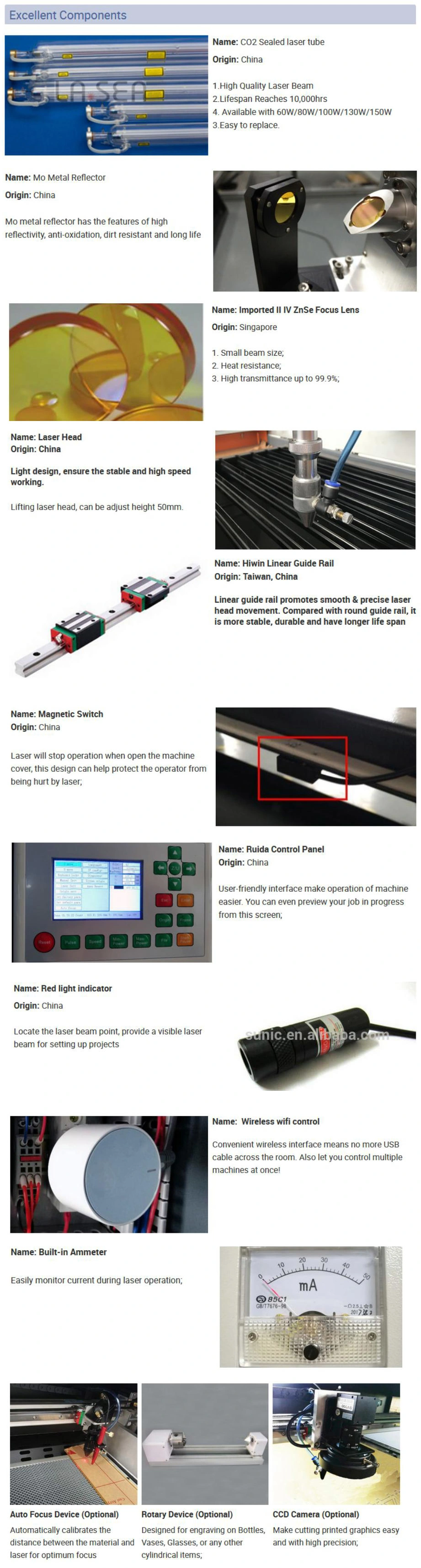 CO2 Laser Cutting or Engraving Machine Sheet Pipe Metal Carbon Steel Stainless Steel Cutting