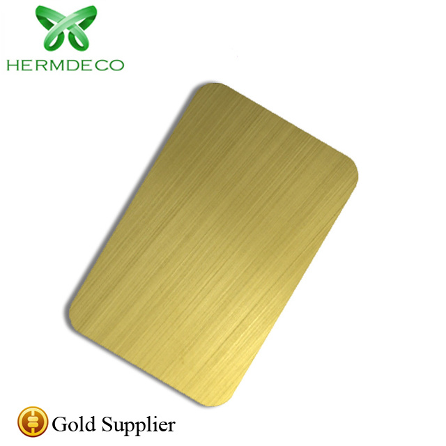 Gold Color Brush Finish Stainless Steel Sheet Free Samples