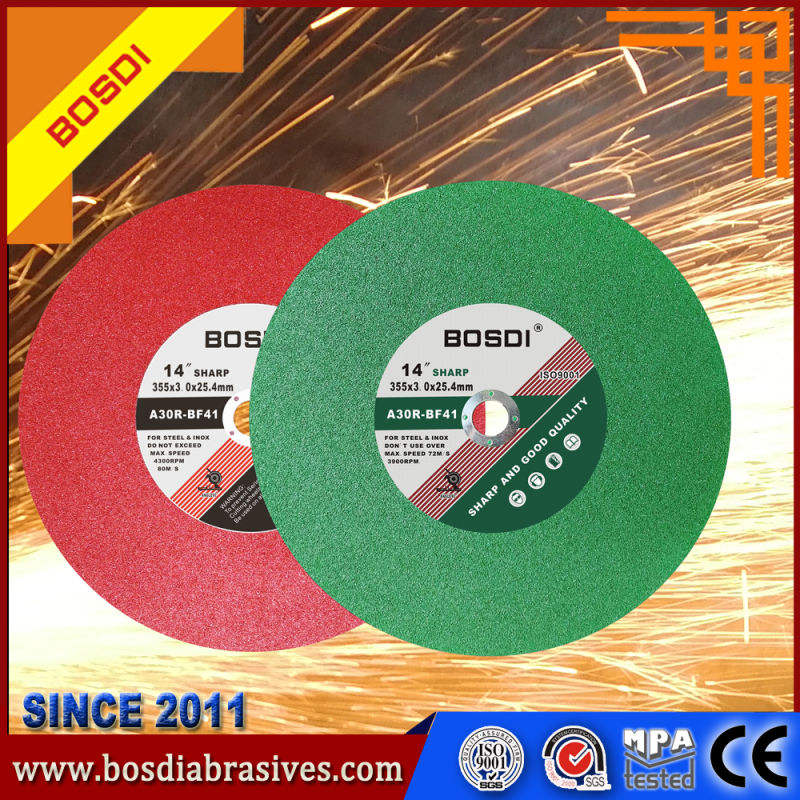 14" 355X2.8X25.4mm Green Cutting Wheel/Disc, Cutt off Metal and Inox