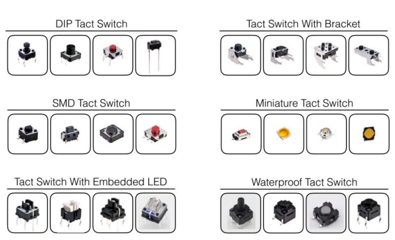 Tact Switch with 4.5*4.5*3.4mm Round Button (HY-1127)