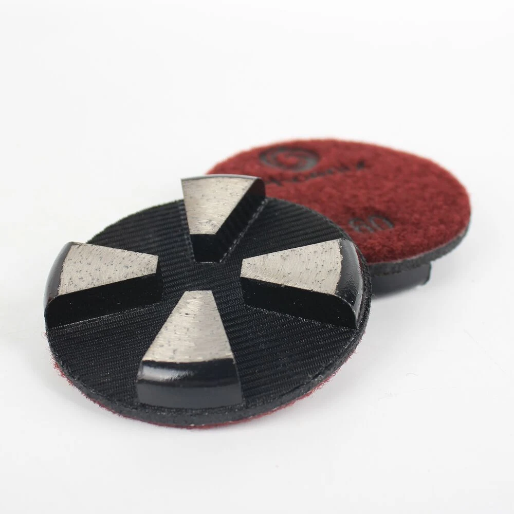 Raizi 3 Inch Rubber Base Diamond Grinding Disc Pad for Concrete Floor