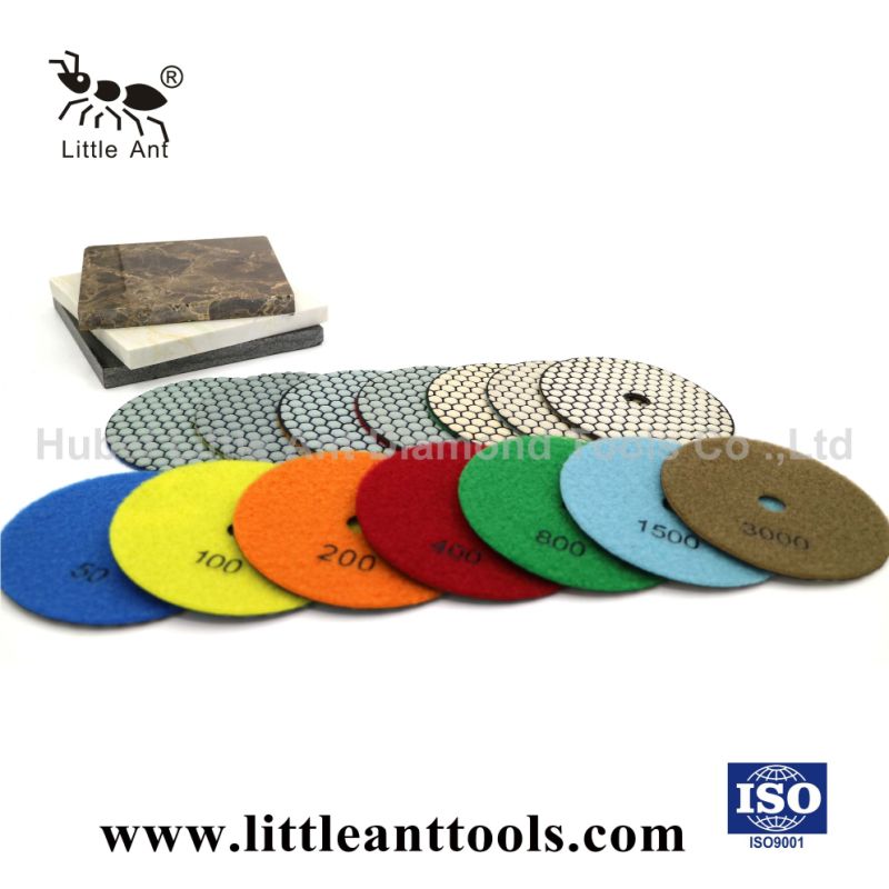 Wet or Dry Used Flexible Diamond Polishing Pads for Angle Grinder Engineered Stone Granite Marble Quartz Grinding