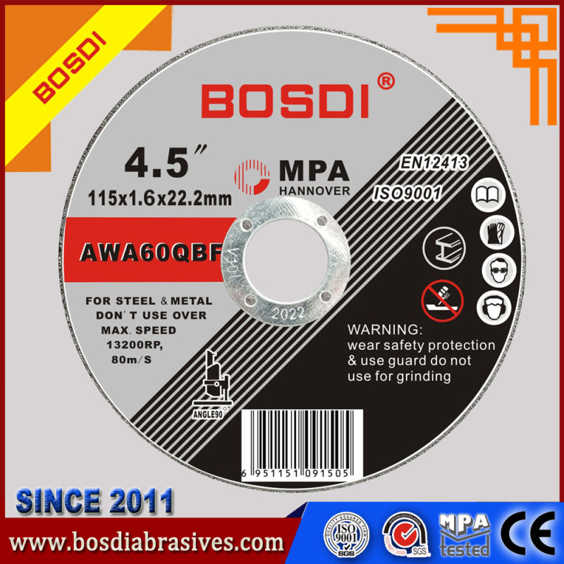 105mm, 115mm, 125mm Abrasive Cutting Discs for Metal/Stainless Cutting Pad
