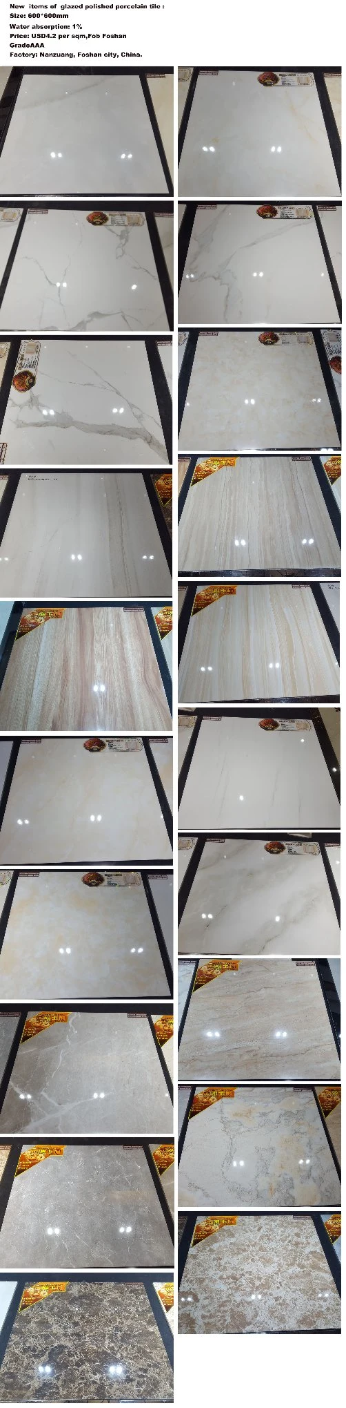 66A2601q Glazed Porcelain Tile/Floor Tile/Wall Tile/Marble Tile/600*600 with 1% Water Absorption