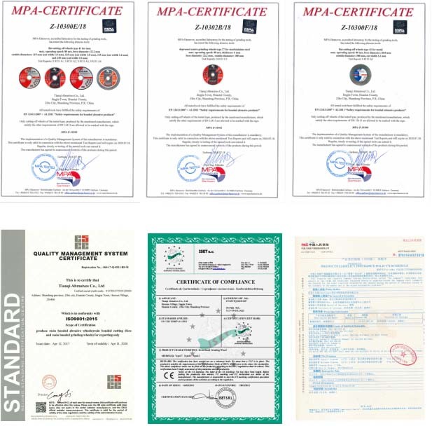 Polishing Discs for Stainless Steel MPa Certificates