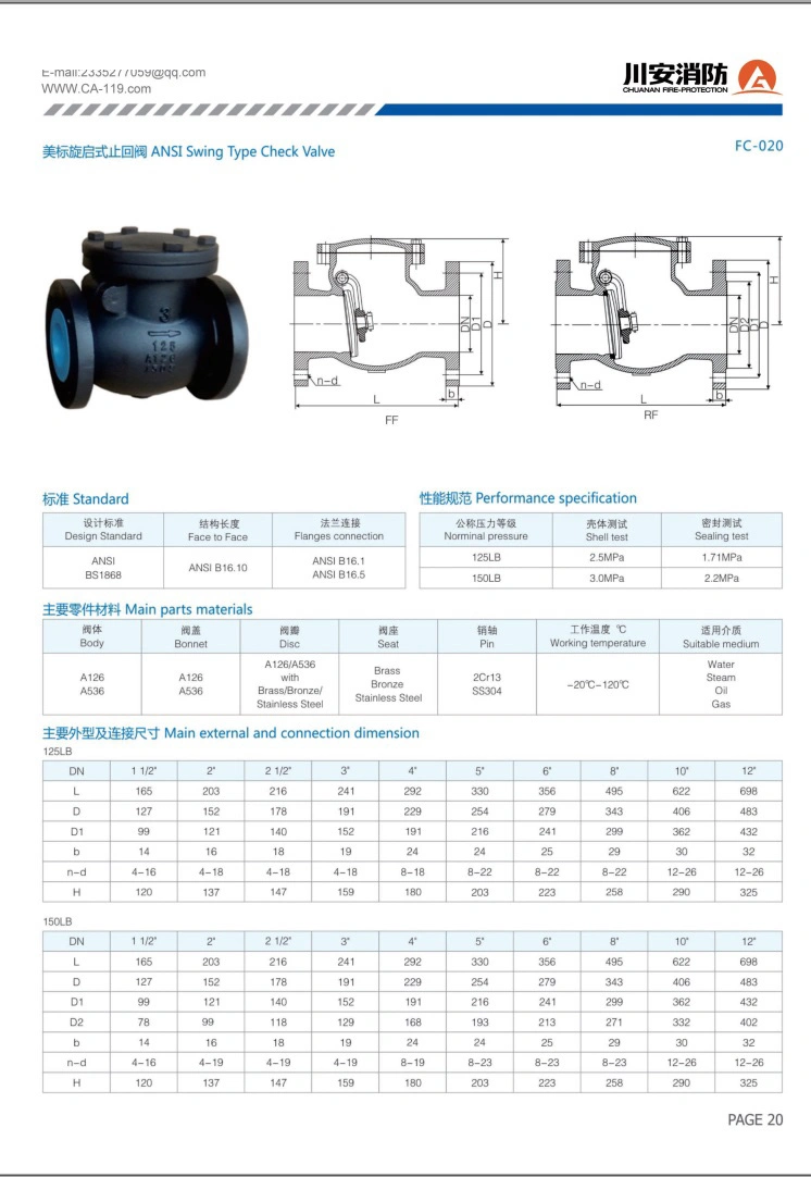 Dn100 Pn16 Flat Flapper Vertical Clapper Flange Cast Iron Wafer Type Butterfly Check Valve Swing