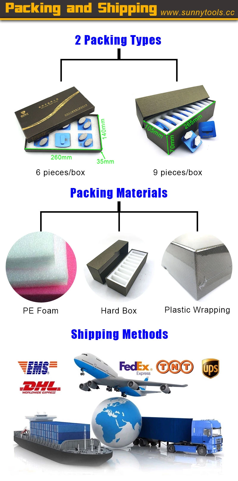 Different Bond Diamond Grinding Segment for Husqvarna Machine