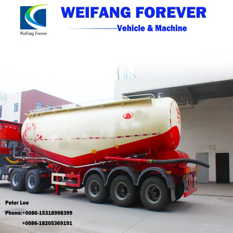 3-Axle 55cbm Heavy Duty Bulk Cement Tank Semi-Trailer