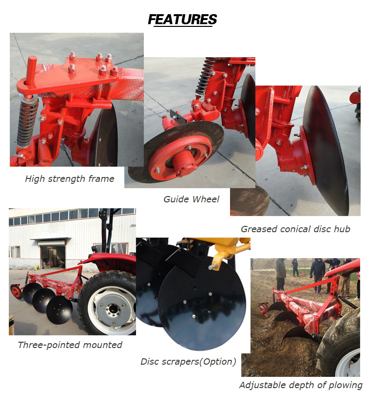 Three-Discs Disc Plough 3 Discs Disc Plow Farm Disk Plough