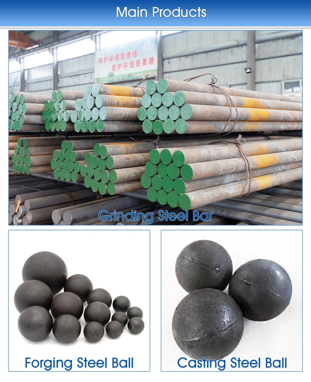 Dia 125mm Hot Rolling / Forged Steel  Grinding  Ball 